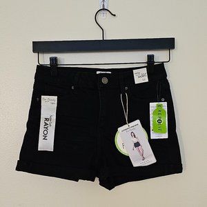Black High Waisted Cuffed Shorts NWT
